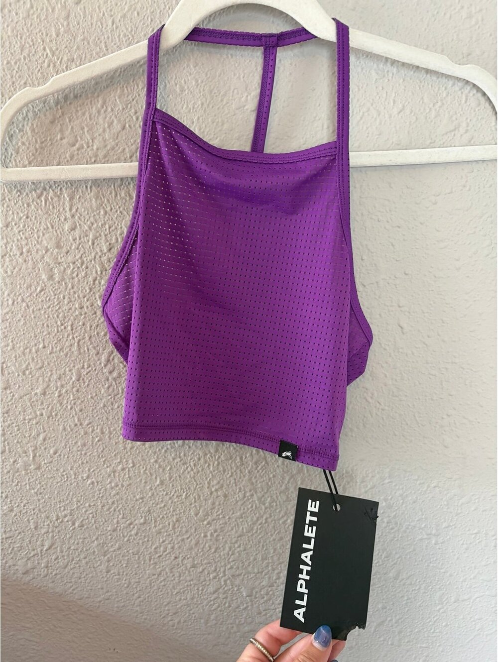 NWT Alphalete Cropped Mesh Tank Purple size XS